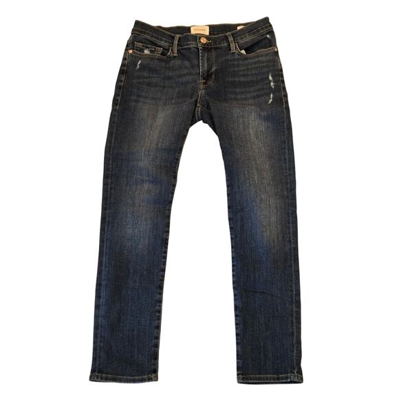 Frame Le Garcon Straight Leg Stretch Jeans, Lupine Grind, Size 26 - Picture 1 of 9